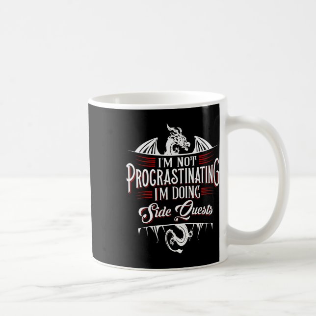 Caneca De Café Não Procrastinando Missões Paralelas Funny Rpg Gam (Direita)