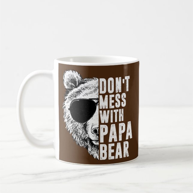 Caneca De Café Não se meta com Dia de os pais de Urso Papá  (Esquerda)