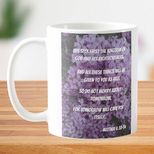 Caneca De Café Não se preocupe com o amanhã, Matthew 6