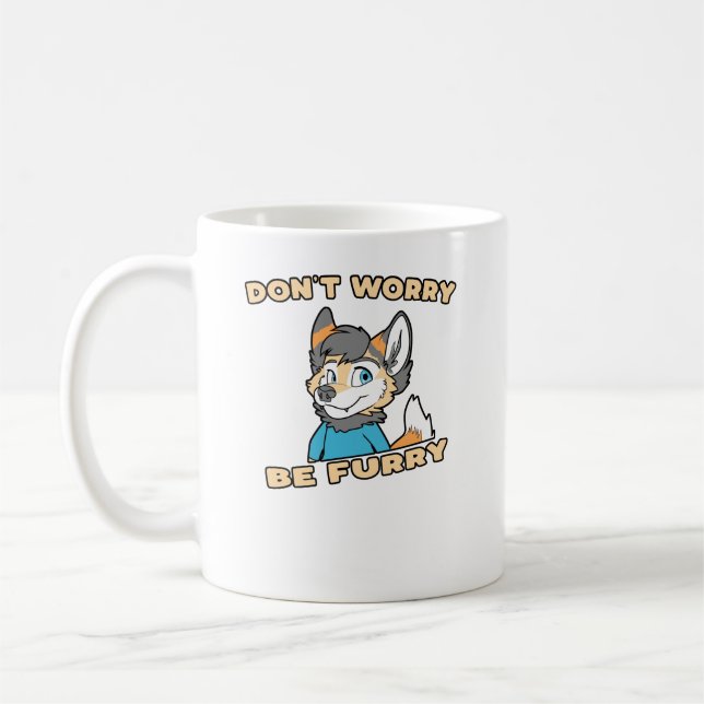 Caneca De Café Não se preocupe com o Furry Furry Fandom Fursuit p (Esquerda)
