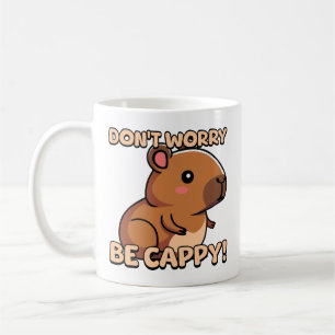 Caneca De Café Não se preocupe, seja Cappy! Cartoon Cute Capybara