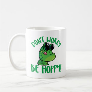 Caneca De Café Não se preocupe, seja feliz Rã de desenho animado