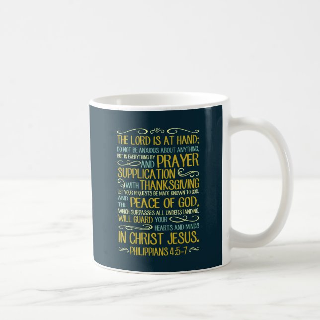 Caneca De Café Não seja - 4:5 dos Philippians - 7 ansiosos (Direita)