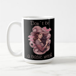 Caneca De Café Não Seja uma Bruxa Básica Morcego Rosa e Gato Pret