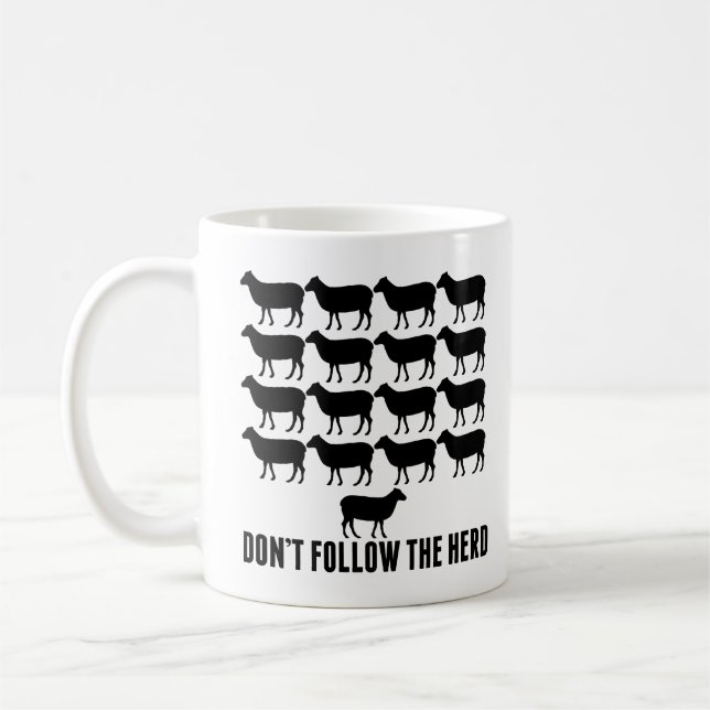 Caneca De Café Não sigas o "Herd of Sheep Be Yself Kids" (Esquerda)