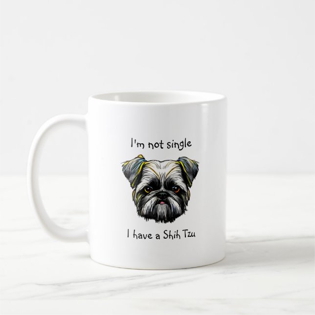 Caneca De Café Não Solteiro eu ter um Shih Tzu (Esquerda)