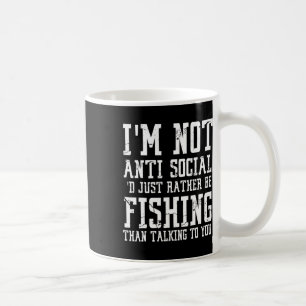 Caneca De Café Não sou antissocial Eu apenas prefiro estar pescan