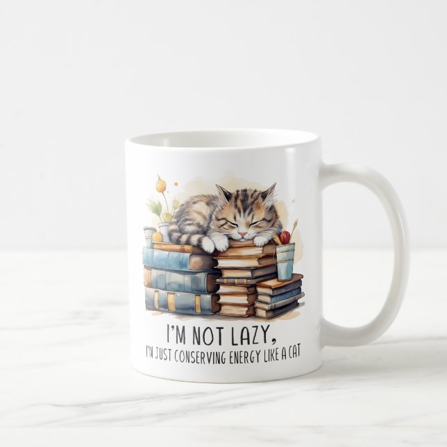 Caneca De Café Não sou Gato Preguiçoso (Direita)