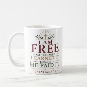 Caneca De Café Não Sou Livre Porque Mereci Citação de Graça
