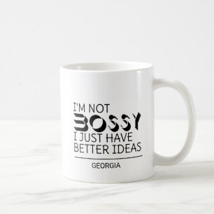 Caneca De Café Não Sou Mandona, Só Tenho Ideias Melhores Nome Per
