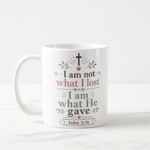 Caneca De Café Não Sou O Que Perdi, Sou O Que Ele Deu Escritura