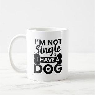 Caneca De Café Não sou Solteiro de ter um cachorro