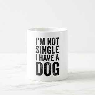 Caneca De Café Não Sou Solteiro De Ter Um Cachorro Sarcástico