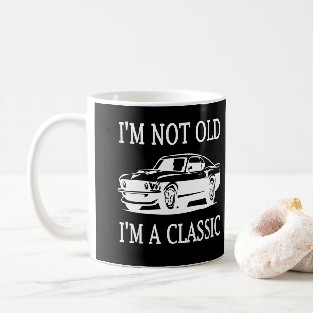 Caneca De Café Não sou velho sou um carro clássico engraçado (Com Donut)