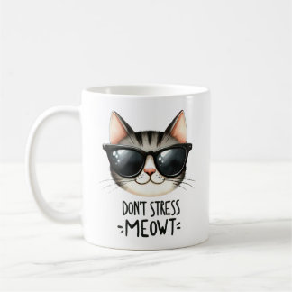 Caneca De Café Não Stress Meowt, Engraçado Pun Coffee