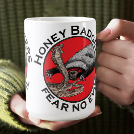Caneca De Café Não teme Mau Badass Mel Badger Red Animal Art