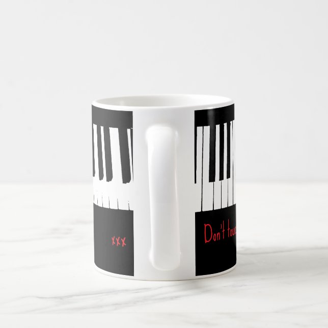 Caneca De Café Não toque – design de teclas de piano (Alça)