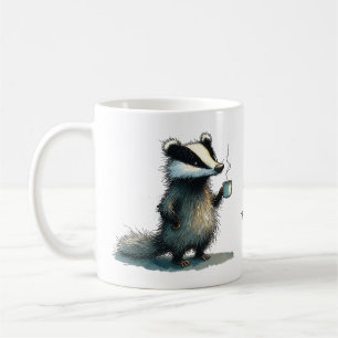 Caneca De Café Não. Toque. Texugo Caprichoso