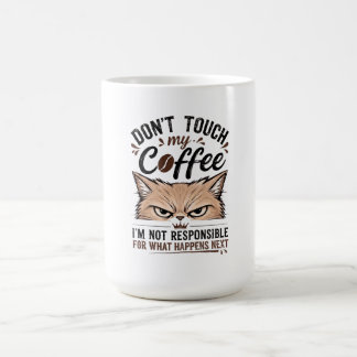 Caneca De Café Não Toquem no Meu Café Gato Mal-Humorado Camisa Di