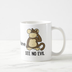 Caneca De Café Não veja nenhum macaco do mau - personalizar