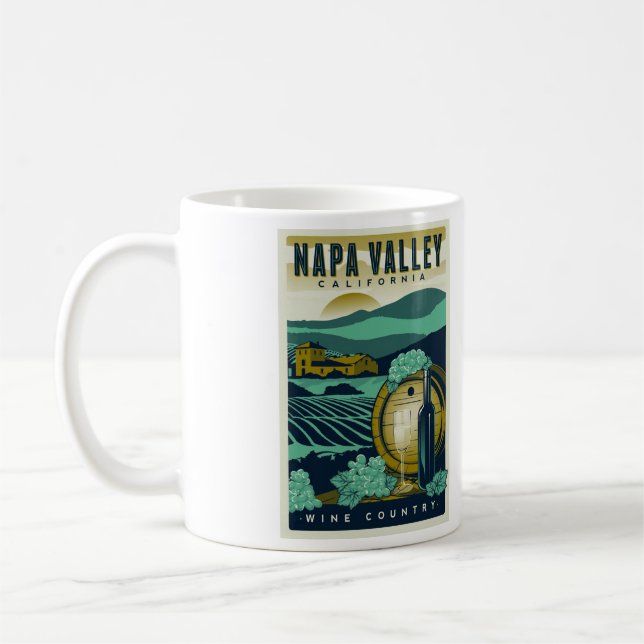 Caneca De Café Napa Vale Califórnia Café Mug - Tamanho 11oz (Esquerda)