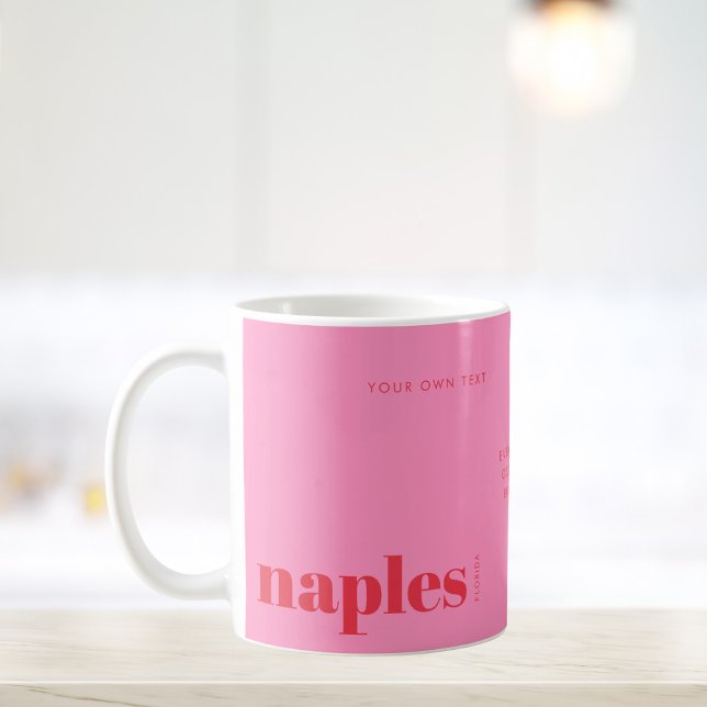 Caneca De Café Nápoles Flórida rosa moderno (Criador carregado)