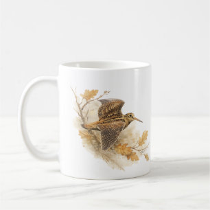 Caneca De Café Narceja em Voo, Arte da Natureza da Floresta de Ou