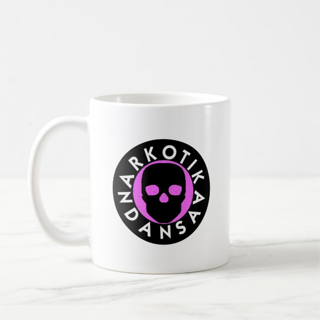 Caneca De Café NARKOTIKA LIV Hot Pink Clássico Mug Black N3 (Esquerda)