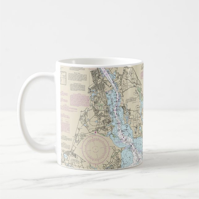 Caneca De Café Narragansett Bay - Gráfico 13221 (Esquerda)