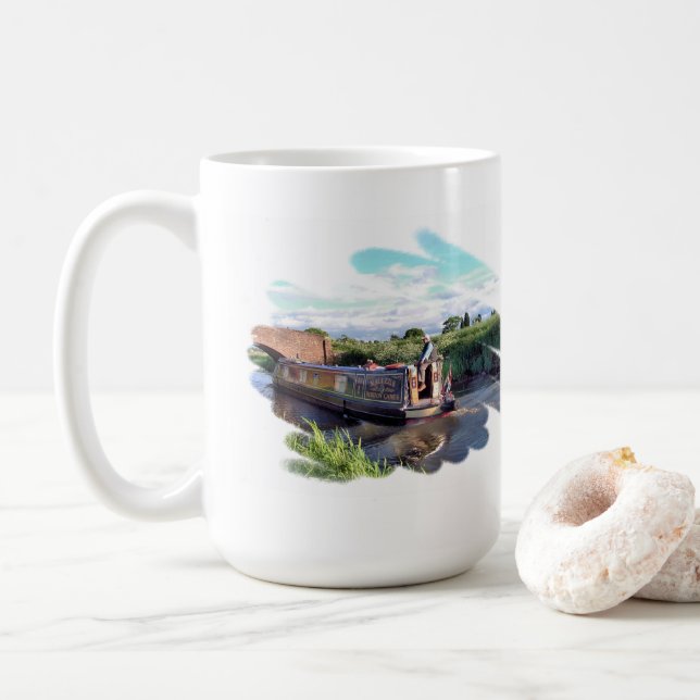 CANECA DE CAFÉ NARROWBOATS UK COFFEE MUG (Com Donut)