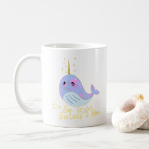 Caneca De Café Narval Sério Kawaii