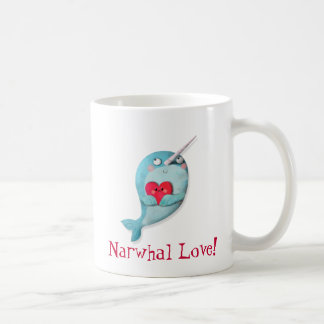 Caneca De Café Narwhal bonito com coração