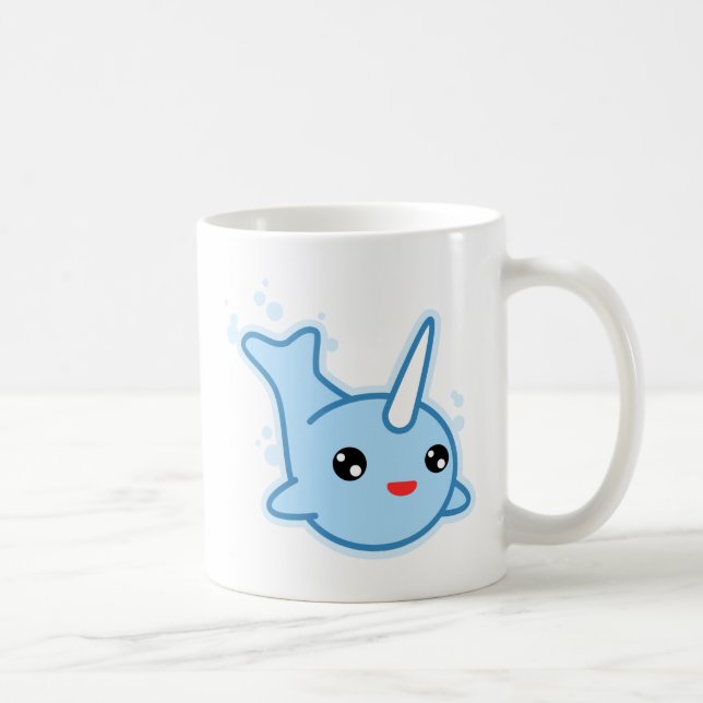 Caneca De Café Narwhal Kawaii (Direita)