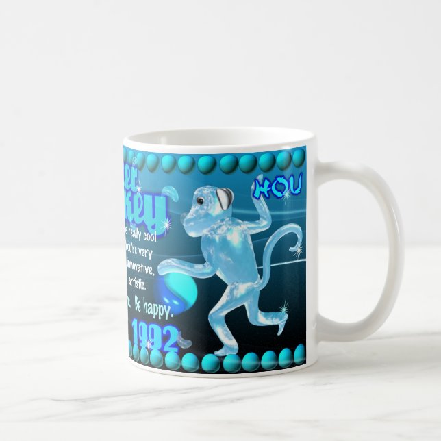 Caneca De Café Nascer 1932 1992 do macaco da água (Direita)