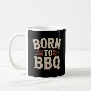 Caneca De Café Nascer ao CHURRASCO - Engraçado mestre da grelha d