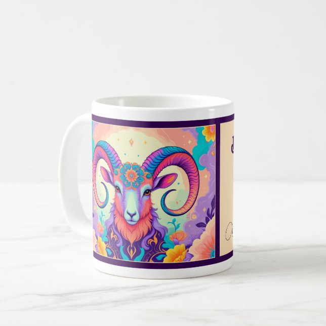 Caneca De Café Nascer de ser um Aries (Frente Esquerda)