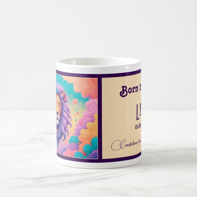 Caneca De Café Nascer de ser um Leo (Centro)