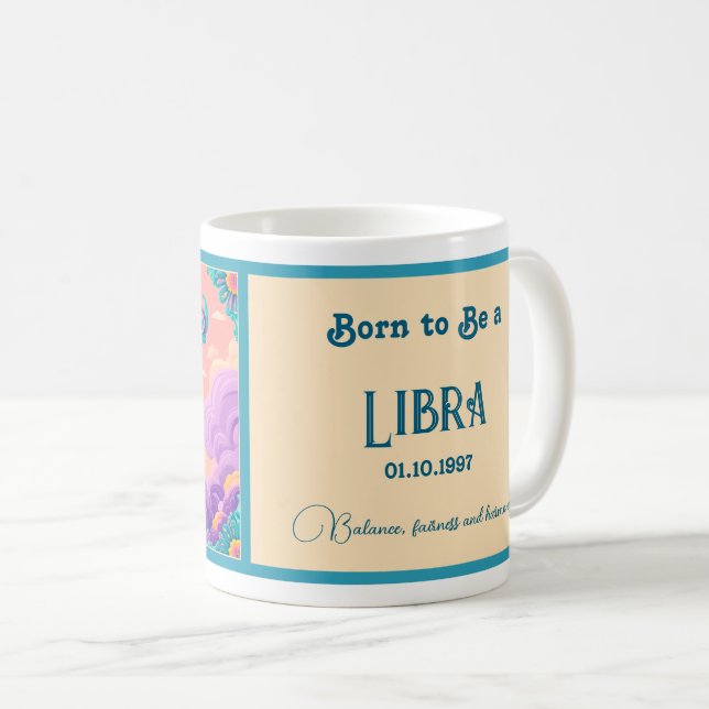 Caneca De Café Nascer de ser um Libra (Frente Esquerda)