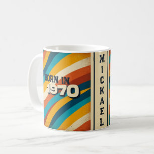Caneca De Café Nascer em 1970 Mug Personalizado - Stripes de Groo