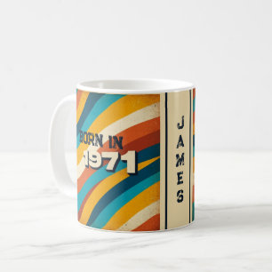 Caneca De Café Nascer em 1971 Mug Personalizado - Stripes de Groo