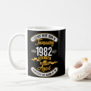 Caneca De Café Nascer Em Janeiro De 1982 aniversário de 40 anos 4