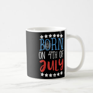 Caneca De Café Nascer No Dia 4 De Julho Do Aniversário Do Dia Da
