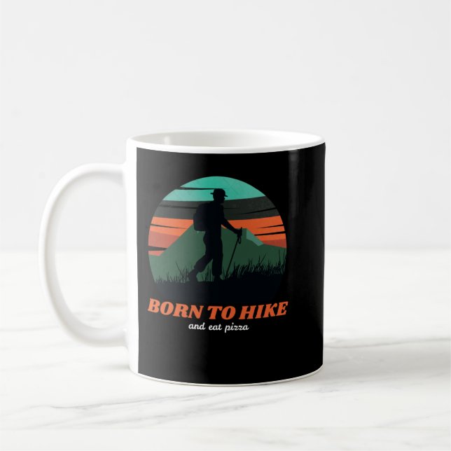 Caneca De Café Nascer para caminhar e comer pizza (Esquerda)