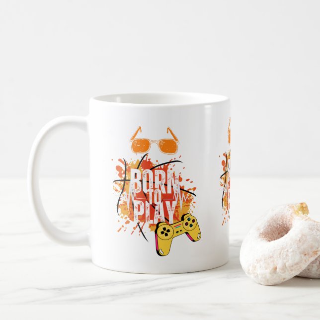 Caneca De Café nascer para jogar (Com Donut)