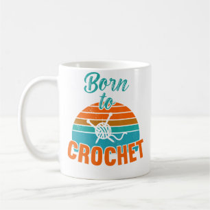 Caneca De Café Nascida Para Crochê Tear Fio Crochê