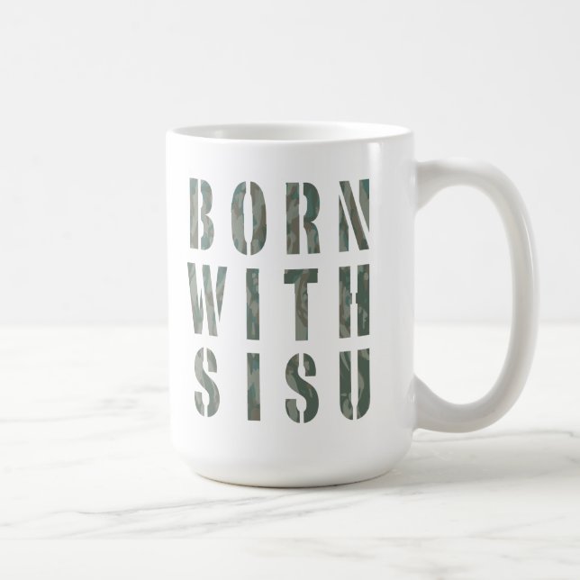 Caneca De Café Nascido com Sisu Camo 1 (Direita)