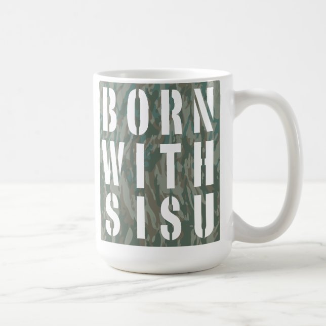 Caneca De Café Nascido com Sisu Camo 3 (Direita)
