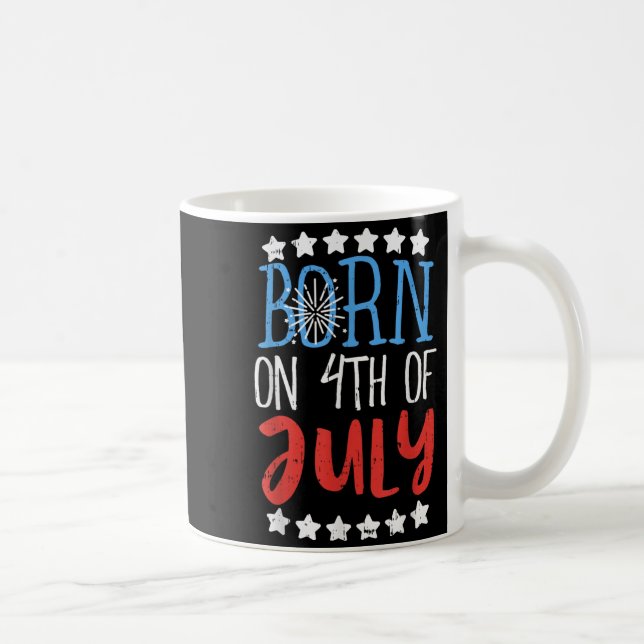 Caneca De Café Nascido Em 4 De Julho Dia Da Independência Present (Direita)