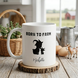 Caneca De Café Nascido para a Vida no Campo Raízes Rurais Design