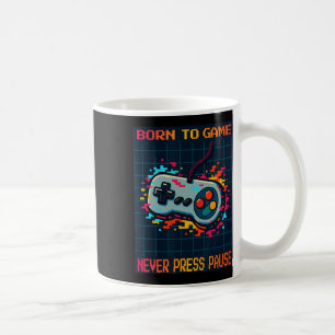Caneca De Café Nascido Para Jogar Nunca Pause Camiseta de Gamer R